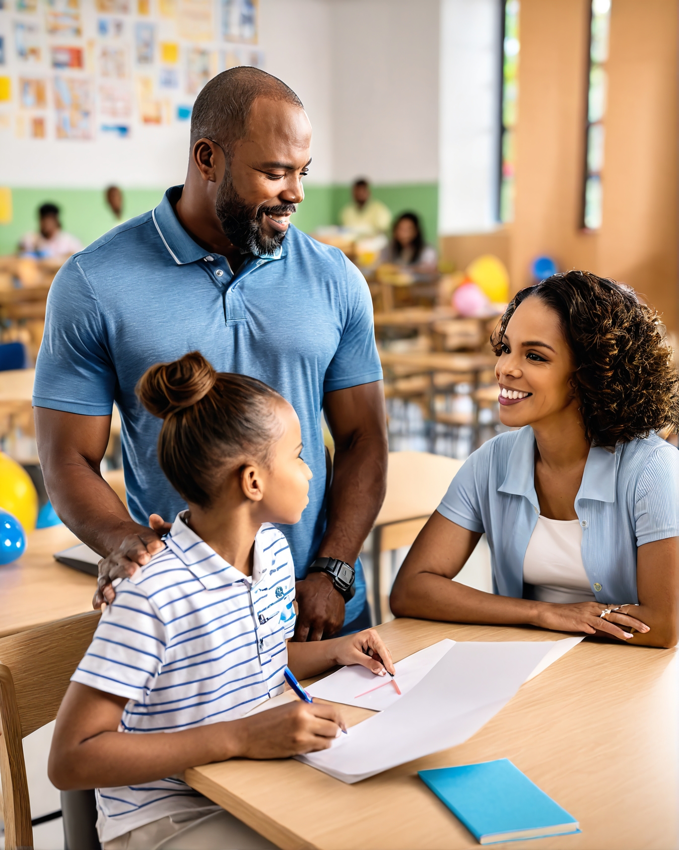 Teacher observing students doing homework